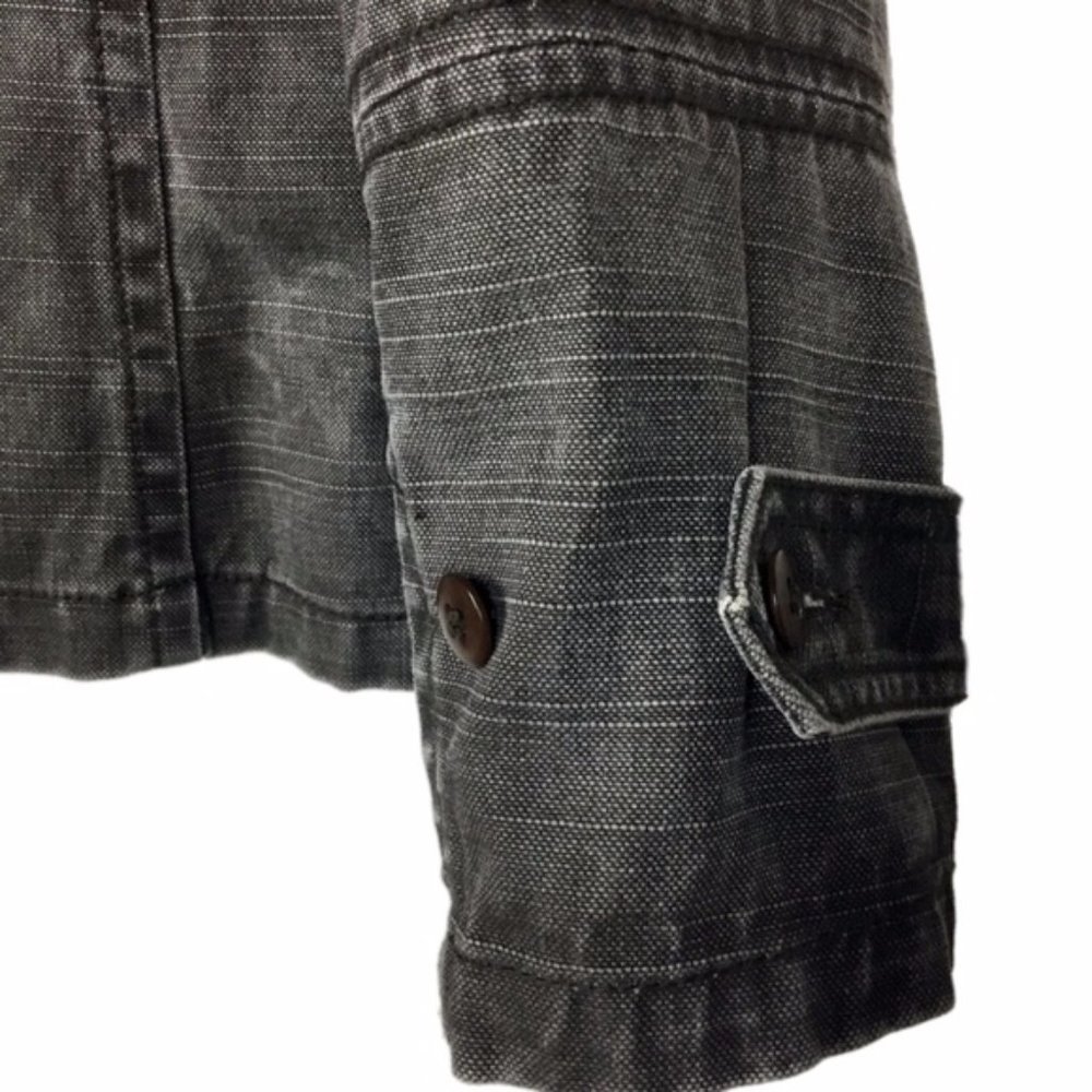 J Crew Gray Denim Style Trench Utility Jacket - Picture 5 of 8